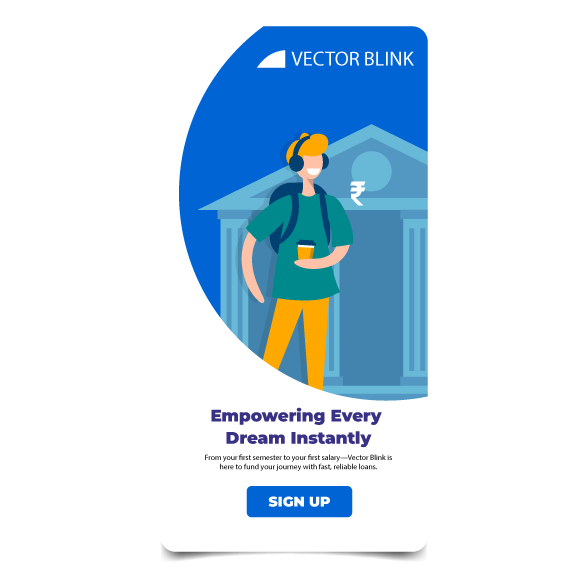 Vector Blink app splash screen with brand welcome